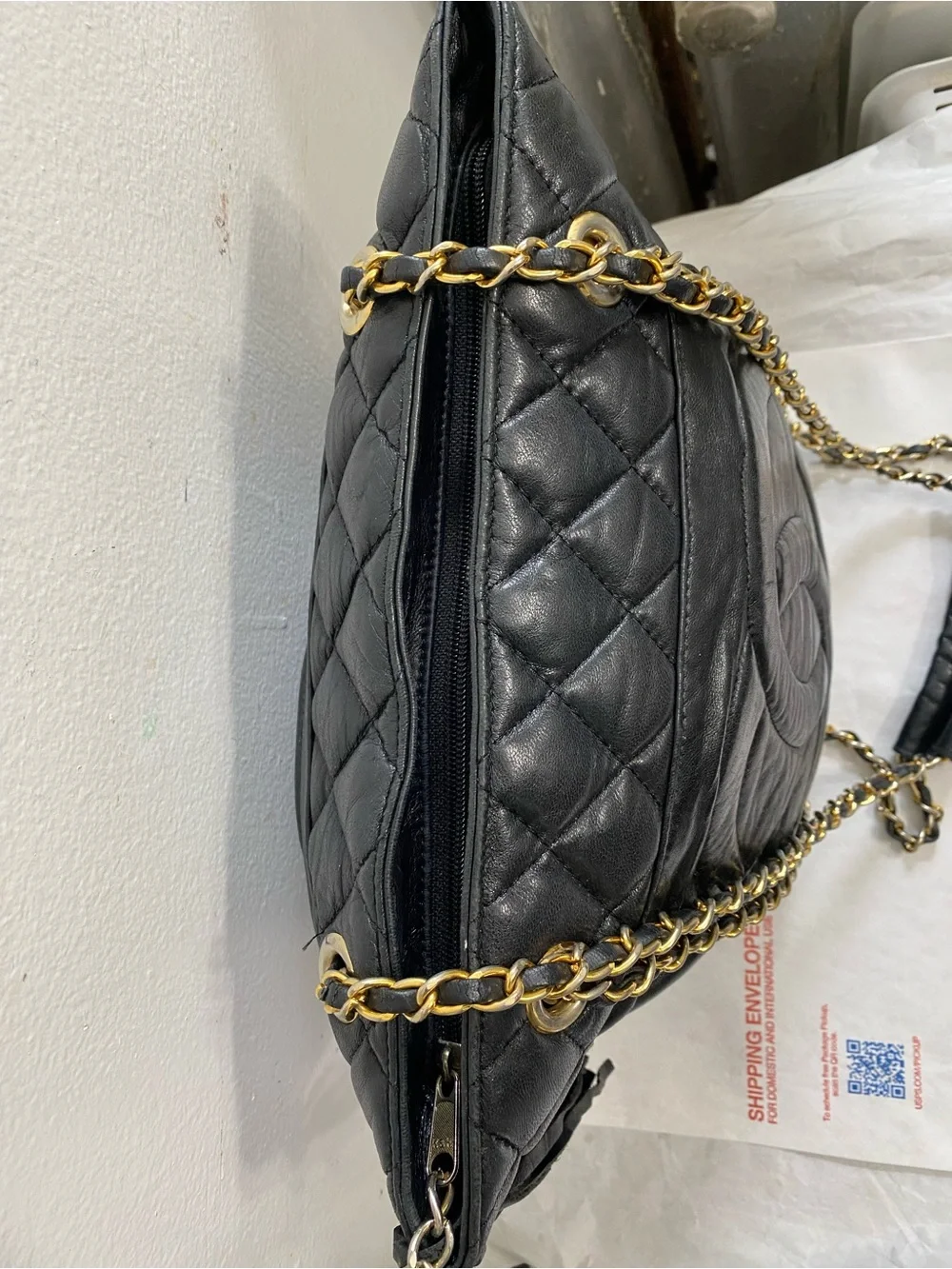 Chanel Vintage CC Quited Lambskin Leather Tote shoulder bag